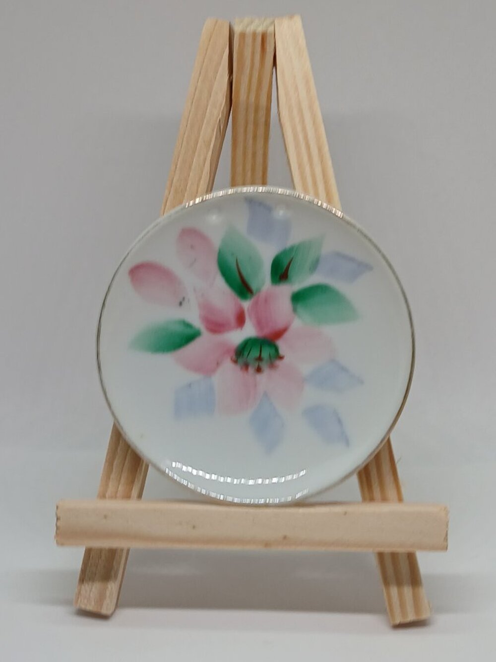 VINTAGE 1950s-60s PORCELAIN FLORAL PRINT BLUME MADE IN JAPAN MINIATURE PLATE